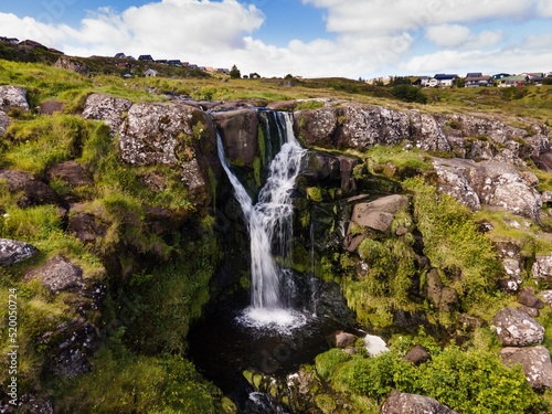 The Svartafoss Waterfall in Torshavn, Faroe Islands photo