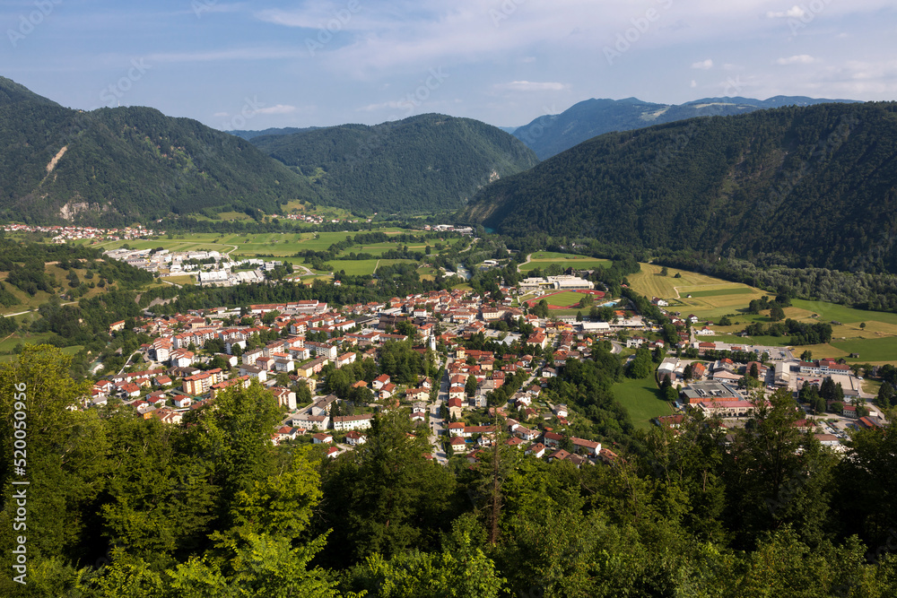 Tolmin Town Panoramic Photograph from Castle Summit - Slovenia