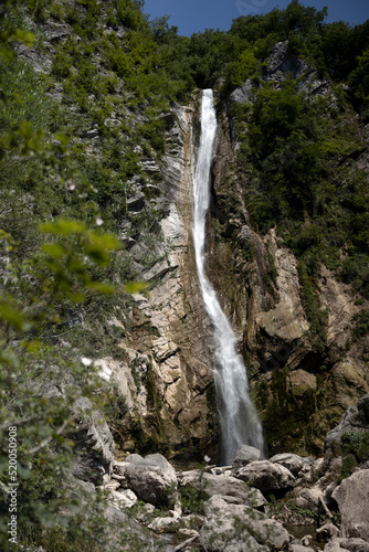 Gregorcicev Waterfall near Kobarid Slovenia Vertical Photograph
