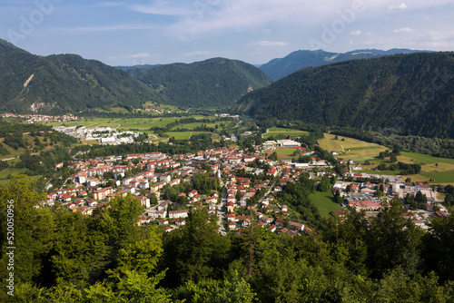 Tolmin Town Panoramic Photograph from Castle Summit - Slovenia