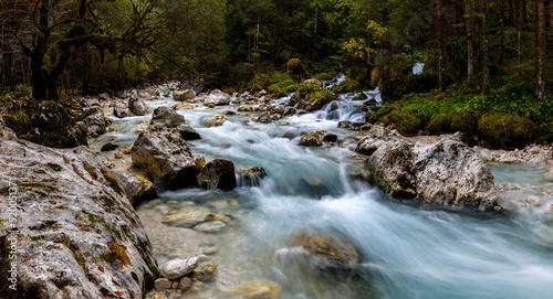 Beautiful and Clean Alpine River Krajcarca in Zadnjica Valley - Triglav National Park Julian Alps Slovenia photo