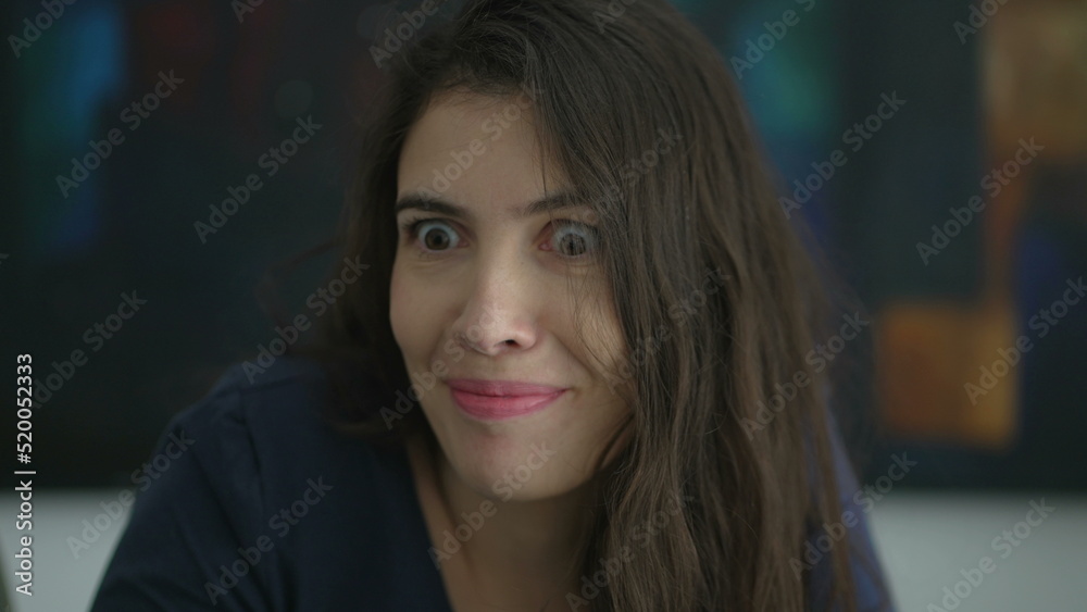 Woman having eureka moment. Person epiphany expression. Girl flash of insight feeling inspired to take action Woman having eureka moment. Person epiphany expression. Girl flash of insight feeling inspired to take action