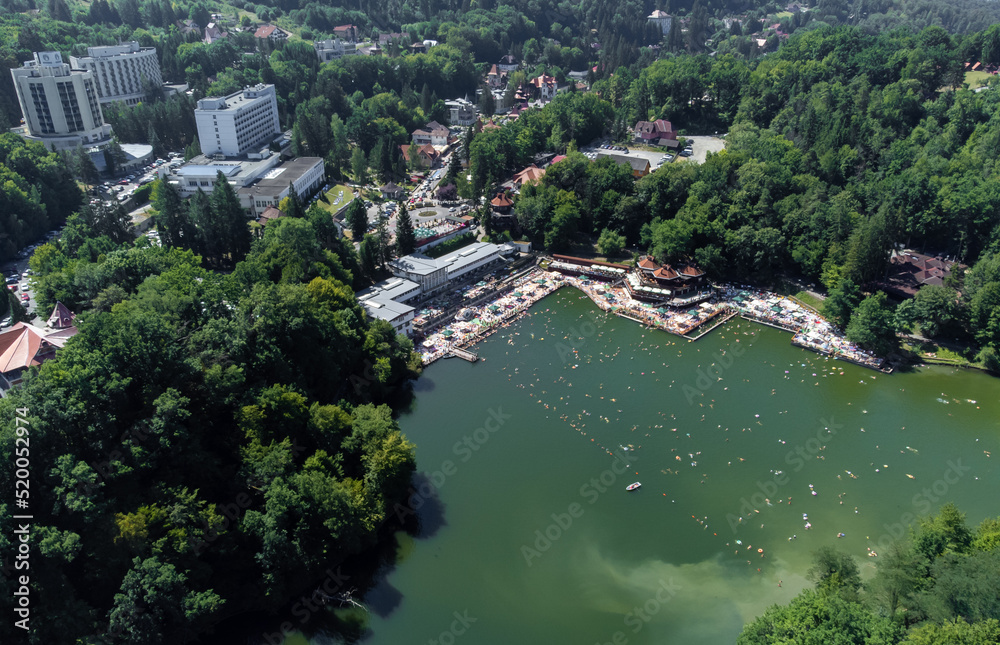 Fototapeta premium Aerial view of Sovata resort - Romania
