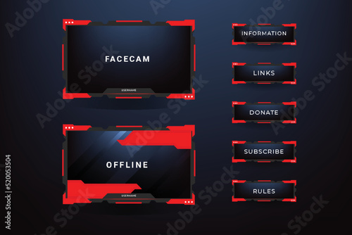 abstract facecam and overly set of live stream element