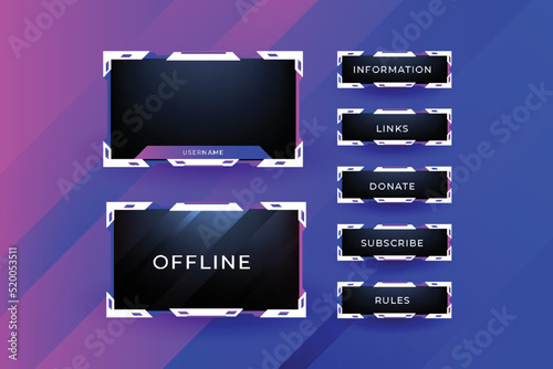 abstract facecam and overly set of live stream element