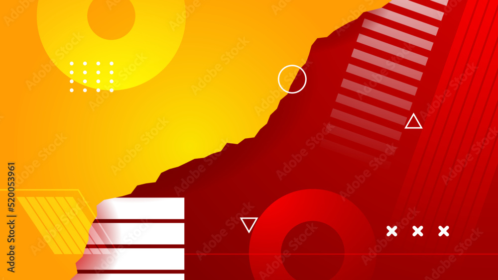 Abstract red and yellow background. Design for poster, template on web ...