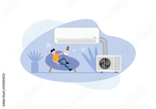 HVAC character design illustration vector eps format , suitable for your design needs, logo, illustration, animation, etc.