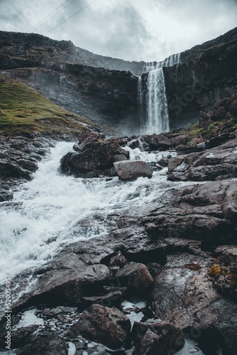 Foss   Waterfall as seen in the Faroe Islands