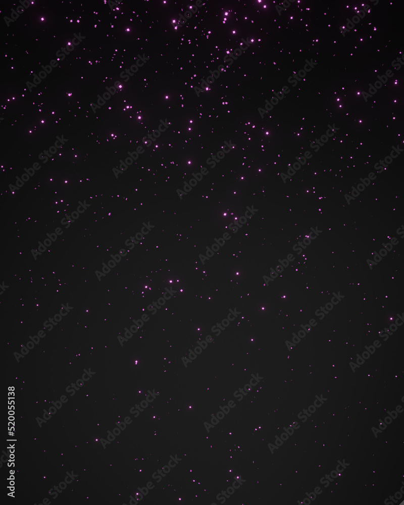 Pink confetti on a black background - obrazy, fototapety, plakaty 