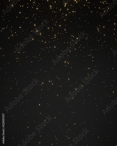 Golden confetti on a black background