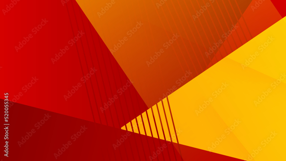 Fototapeta premium Abstract red and yellow background. Design for poster, template on web, backdrop, banner, brochure, website, flyer, landing page, presentation, certificate, and webinar