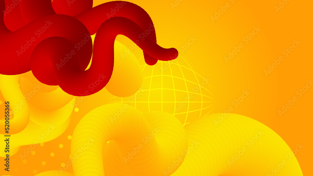 Obraz premium Abstract red and yellow background. Design for poster, template on web, backdrop, banner, brochure, website, flyer, landing page, presentation, certificate, and webinar