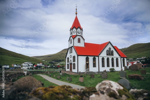 Sandavagur Church in Sandavagur, Faroe Islands
