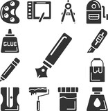 Pen, tool icon in a collection with other items