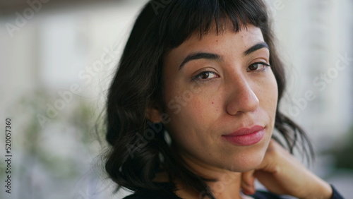 One beautiful diverse Brazilian young woman portrait face closeup
