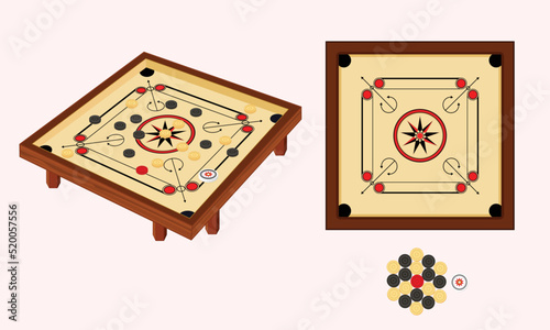 Carrom board game with two different angle