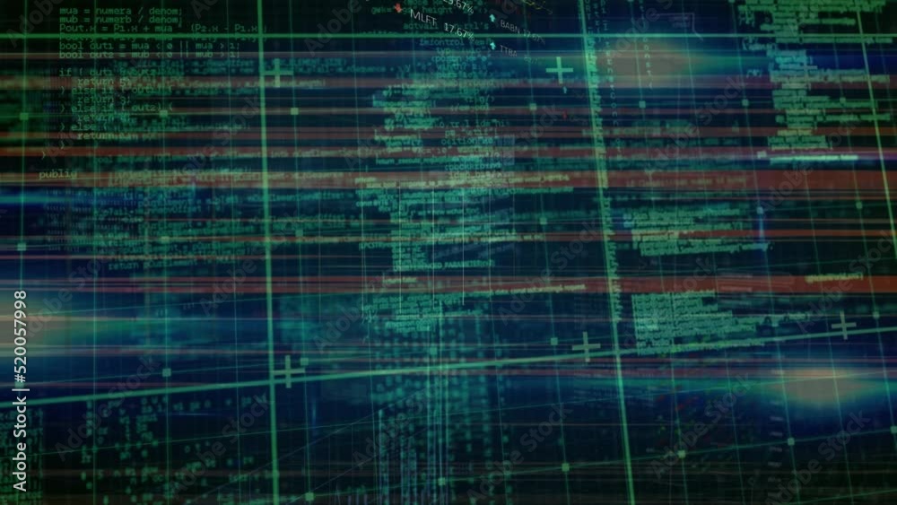 Animation of data processing over dark background Animation of data processing over dark background
