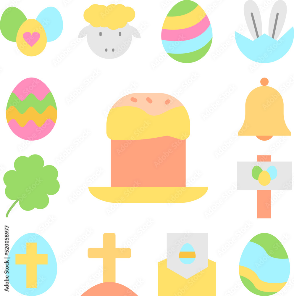 Easter cake plate color icon in a collection with other items