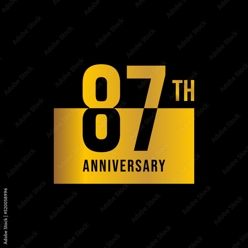 87 year anniversary design template. vector template illustration 87 year anniversary design template. vector template illustration