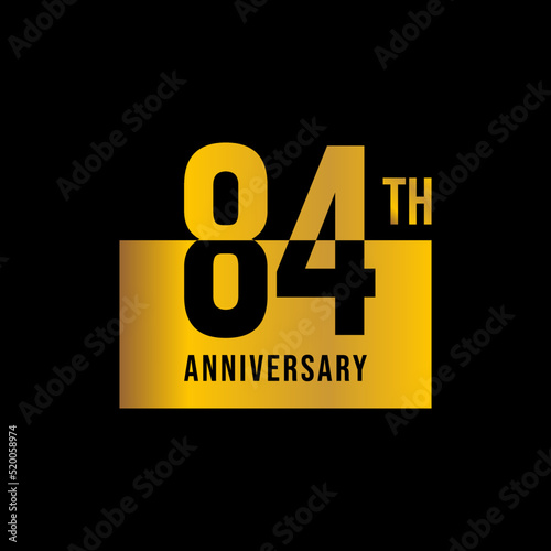 84 year anniversary design template. vector template illustration