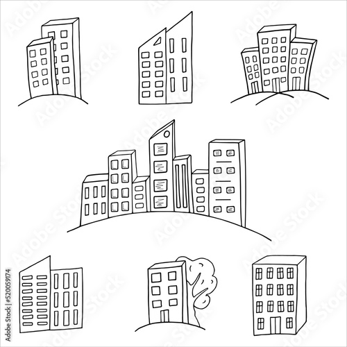 set of multi-storey house