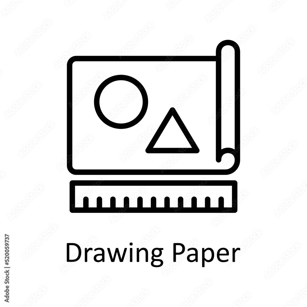 Drawing Paper vector Outline Icon Design illustration on White background. EPS 10 File Drawing Paper vector Outline Icon Design illustration on White background. EPS 10 File