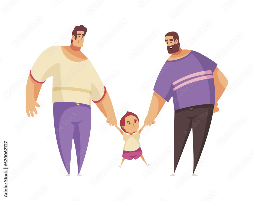 Obraz premium Male Partners Kid Composition