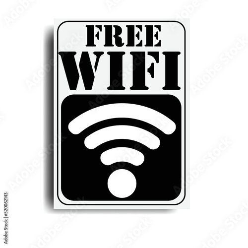 This is a vector illustration of a design for a free wifi picture sticker