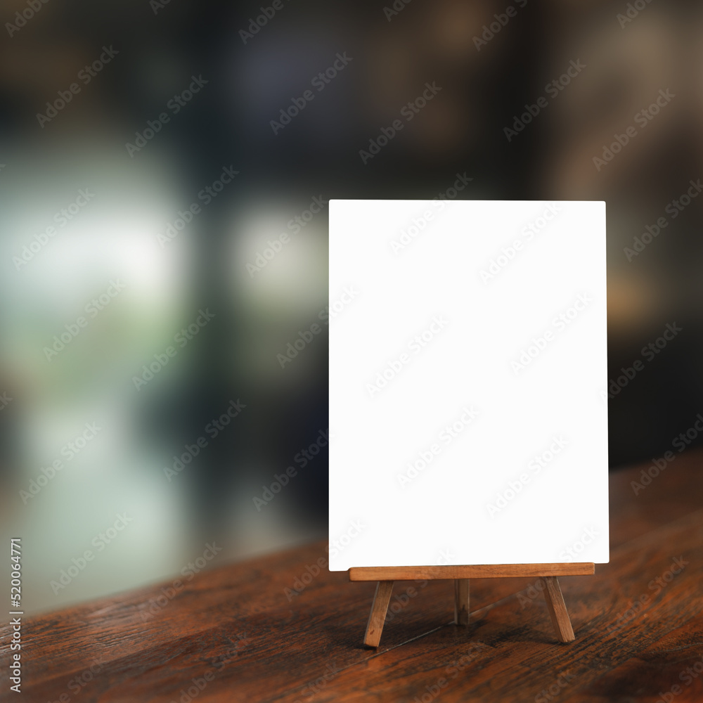 White paper counter menu on blurred restaurant background
White paper counter menu on blurred restaurant background
