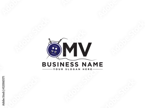 Premium MV Logo Icon Design, Creative Mv vm Logo Letter Vector For Clothing and Buttons Business
