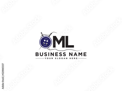 Premium ML Logo Icon Design, Creative Ml lm Logo Letter Vector For Clothing and Buttons Business