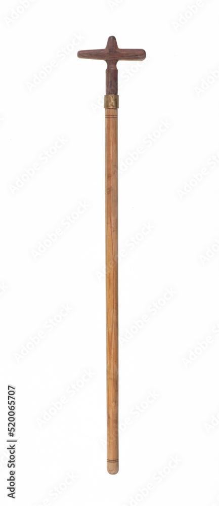 Wooden walking stick isolated on white background Wooden walking stick isolated on white background