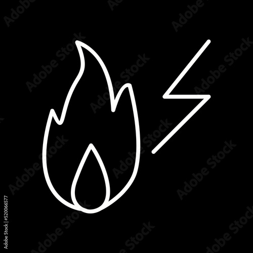 Unique Electricity Fire Vector Icon