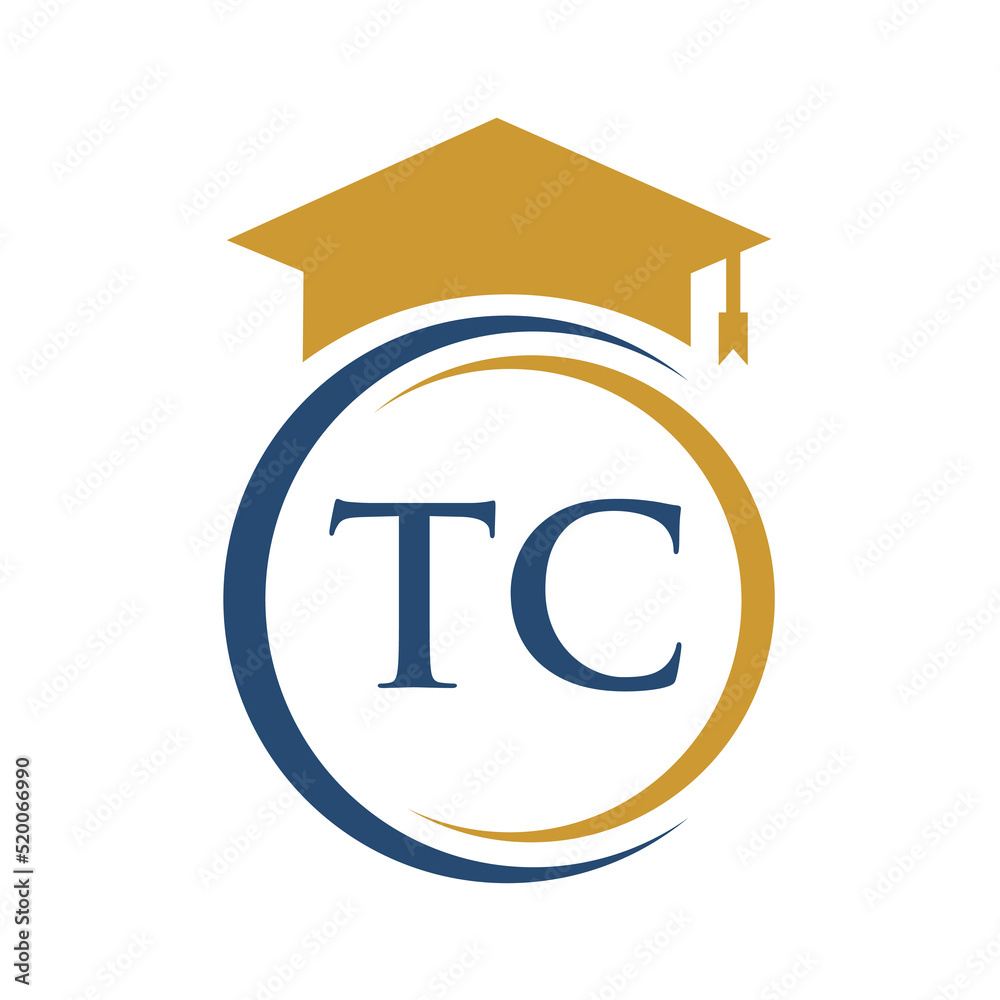 Letter TC Education Logo Concept With Educational Graduation Hat Vector Template Letter TC Education Logo Concept With Educational Graduation Hat Vector Template