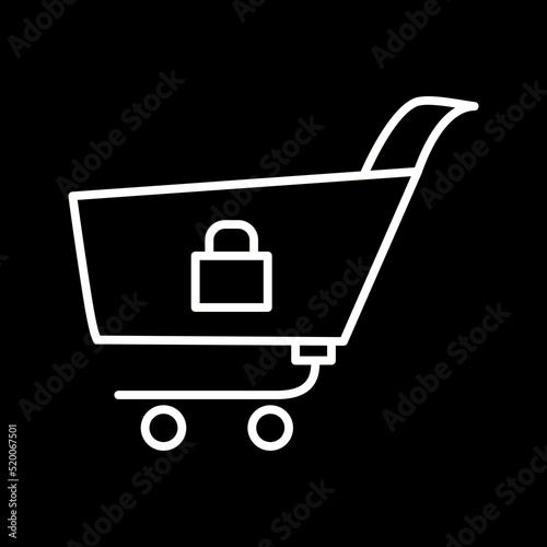 Unique Locked Cart Vector Icon