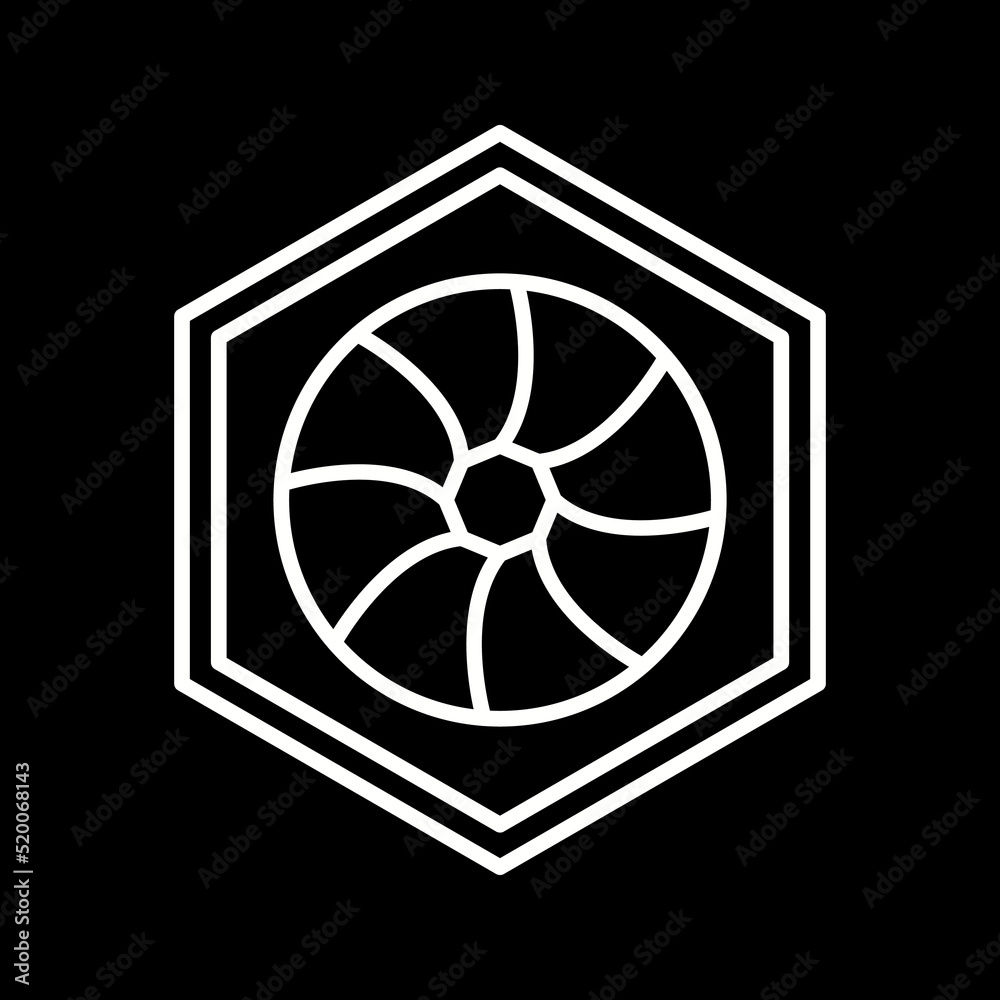 Unique Hexagonal Diaphram Vector Icon Unique Hexagonal Diaphram Vector Icon