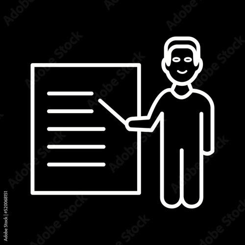 Unique Male Presenter Vector Icon