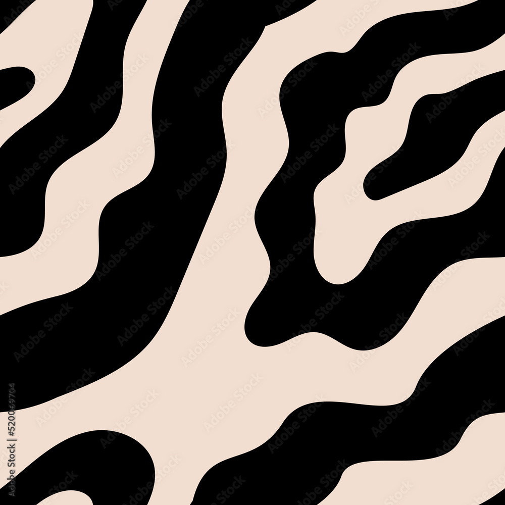 Abstract vector wavy seamless pattern. Trendy retro psychedelic background in 90s, 00s style. Texture in y2k aesthetic