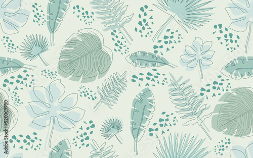 Green foliage background pattern in vector