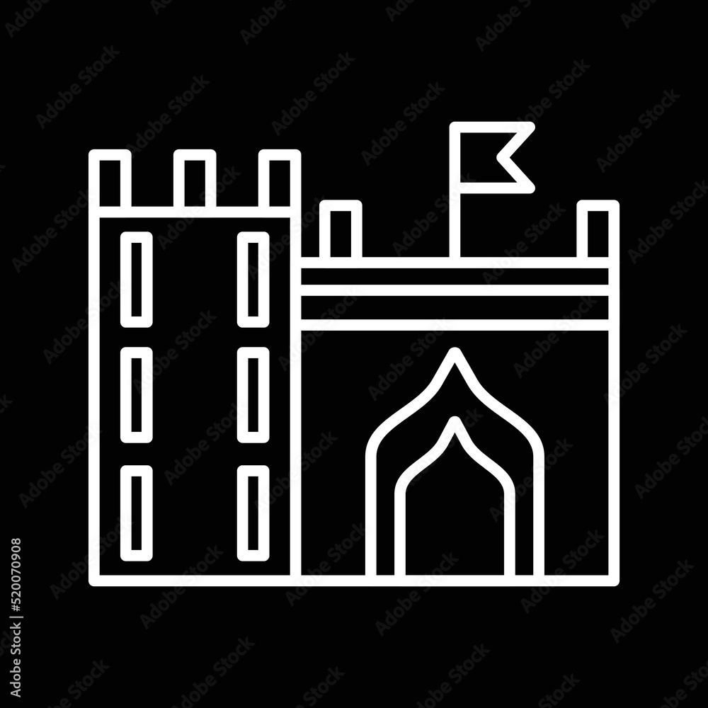 Castle with Flag Icon Castle with Flag Icon