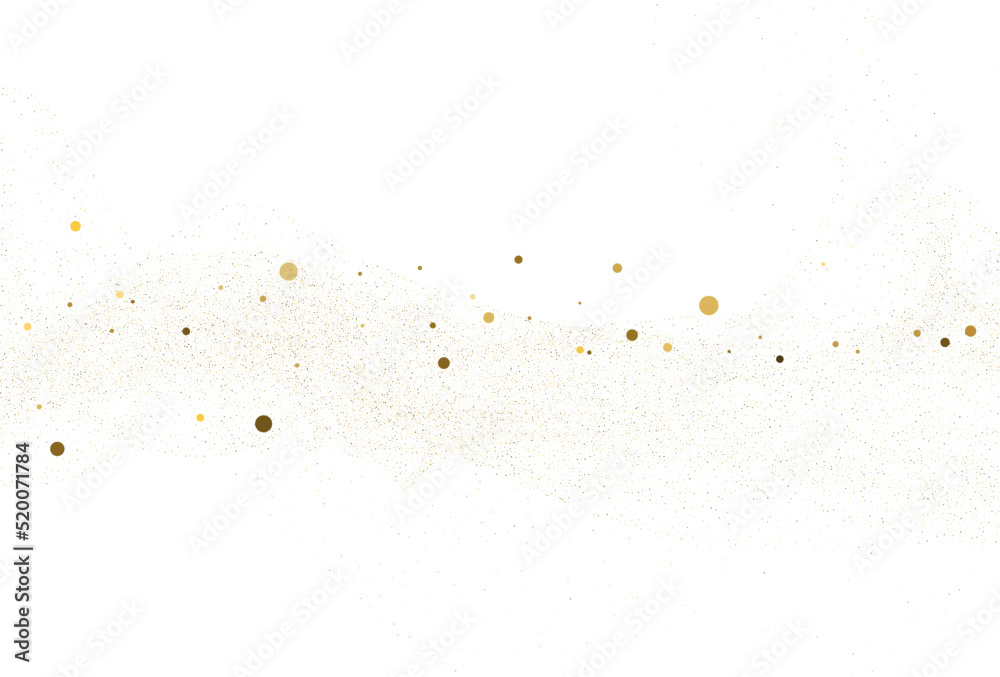 Light gold glitter round confetti background.