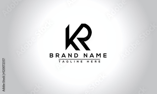 Logo design letter KR . Elegant modern. Vector template.