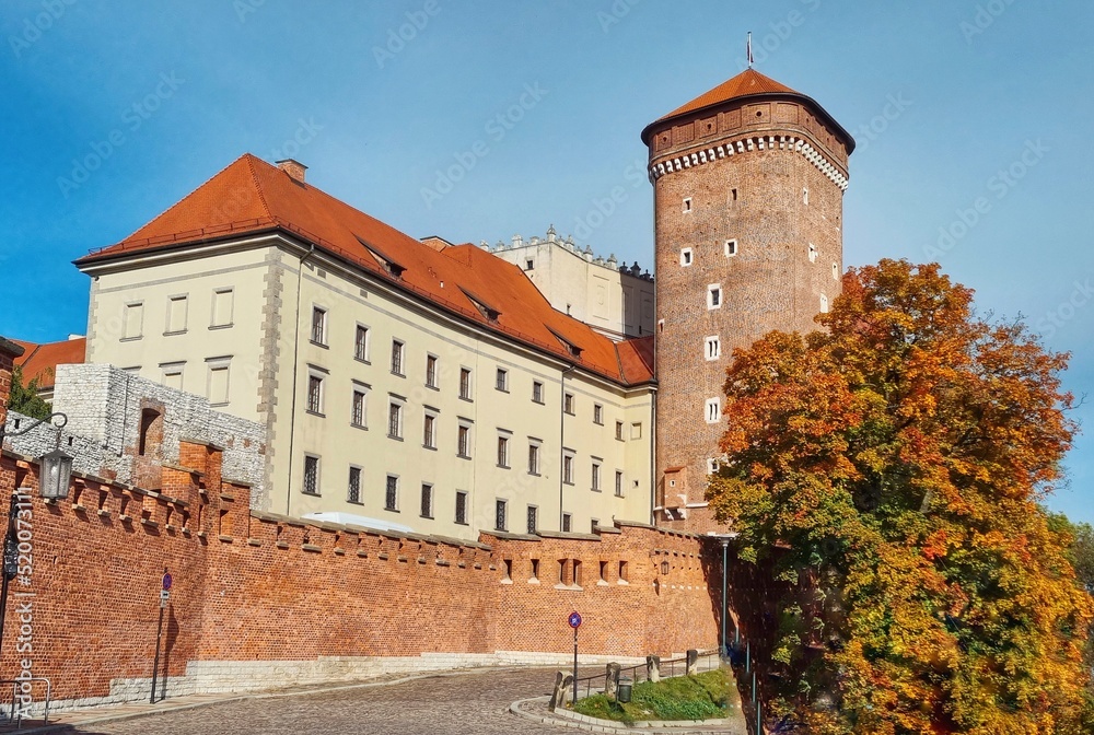 Wawel castle in Poland in autumn 