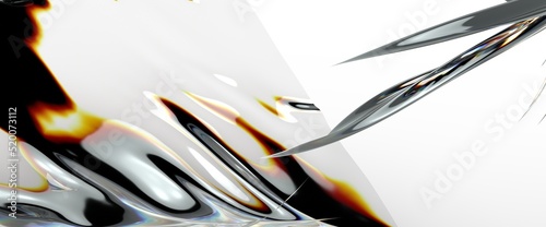 Fluid design twisted shapes holographic 3D abstract background iridescent wallpaper