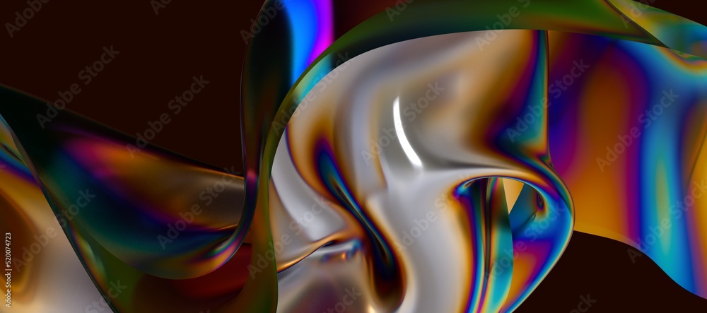 Obraz premium 3d fluid shapes with holographic effect