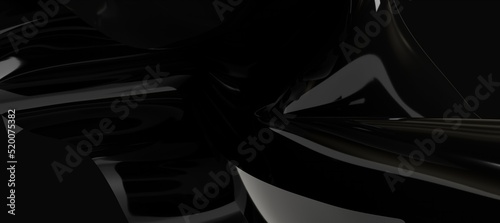 Abstract black wave paper cut design. Background for banners, posters, flyers, book covers © vegefox.com