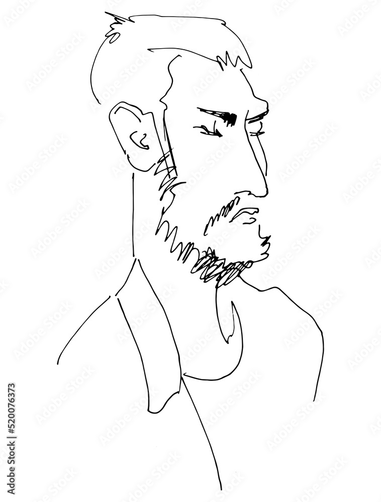 Human silhouette hand drawn one line flat art. Set of drawings people concept modern abstract faces fashion commercial illustration. line art sketch phone in hands public transport.   