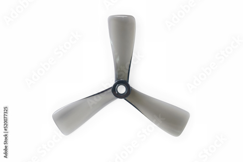 Gray transparent propeller for FPV drone or model aircraft isolated with clipping path