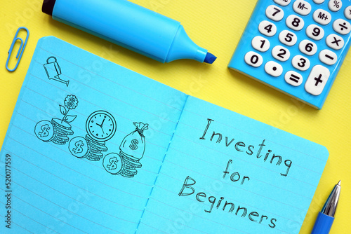 Fotografie Investing for beginners is shown using the text