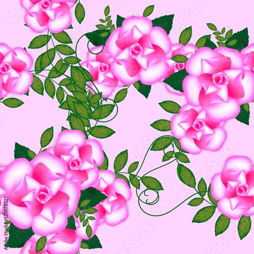 pattern with pink roses